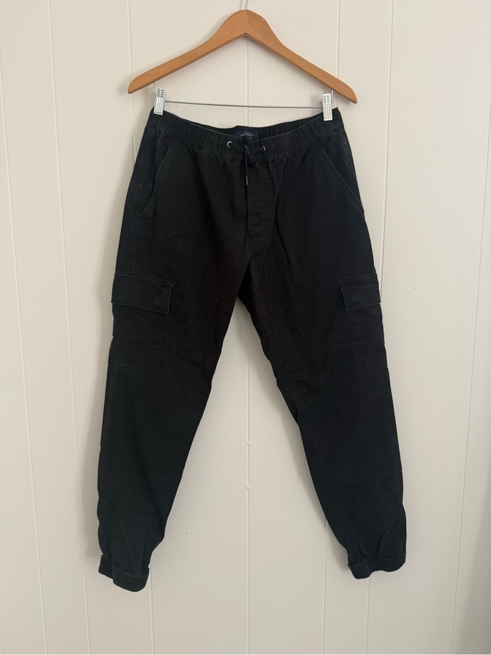 Men's Black Cargo Jogger Pants - Unbranded